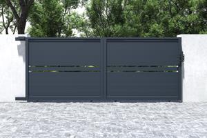 Schiebetor 4m CIMONE H.160 graues Aluminium 7