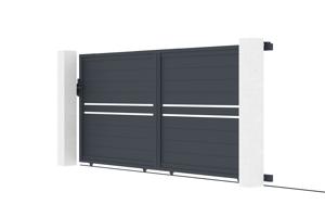 Schiebetor 4m CIMONE H.160 graues Aluminium 5