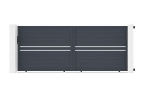 Schiebetor 4m CIMONE H.160 graues Aluminium 2
