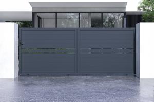 Schiebetor 4m CIMONE H.160 graues Aluminium 3