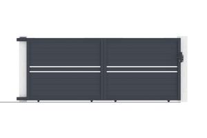 Schiebetor 4m CIMONE H.160 graues Aluminium 8