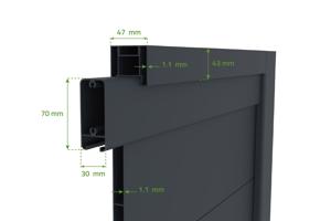Schiebetor 4m CIMONE H.160 graues Aluminium 12