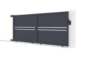 Schiebetor 4m CIMONE H.160 graues Aluminium 9