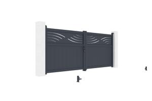 HALTI H.140 grey aluminium swing gate 3.4m 8