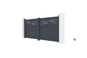 HALTI H.140 grey aluminium swing gate 3.4m 4