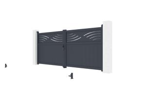 HALTI H.140 grey aluminium swing gate 3.4m 9