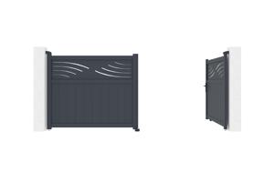 HALTI H.140 grey aluminium swing gate 3.4m 5