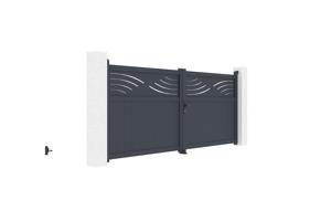 HALTI H.140 grey aluminium swing gate 3.4m 3