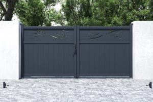 HALTI H.160 3.4m swing gate, grey aluminium 6