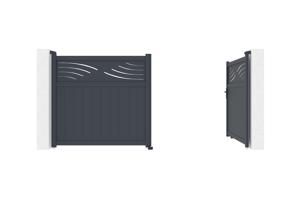 HALTI H.160 3.4m swing gate, grey aluminium 5