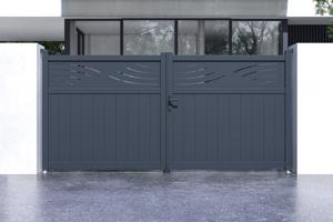 HALTI H.160 3.4m swing gate, grey aluminium 2