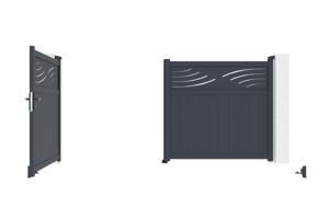 HALTI H.160 3.4m swing gate, grey aluminium 10