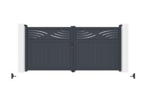 HALTI H.160 3.4m swing gate, grey aluminium 7