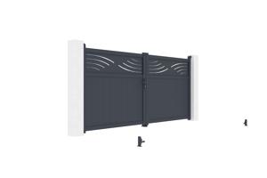 HALTI H.160 3.4m swing gate, grey aluminium 8