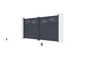 HALTI H.160 3.4m swing gate, grey aluminium 9