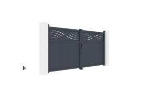 HALTI H.160 3.4m swing gate, grey aluminium 3