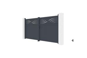 HALTI H.160 3.4m swing gate, grey aluminium 4