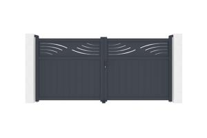 Portail battant HALTI 340x160cm gris main image