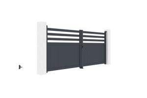 Portail battant NEVIS 340x140cm gris 3