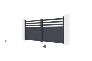 Portail battant NEVIS 340x140cm gris 9