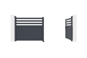 Portail battant NEVIS 340x140cm gris 5