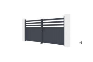 Portail battant NEVIS 340x140cm gris 4