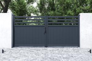 Swing gate 3,4m NEVIS H.160 grey aluminium 6