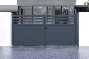 Swing gate 3,4m NEVIS H.160 grey aluminium 2