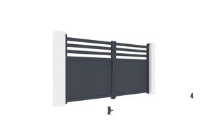Swing gate 3,4m NEVIS H.160 grey aluminium 8