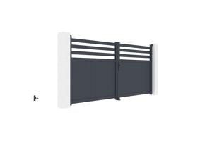 Swing gate 3,4m NEVIS H.160 grey aluminium 3