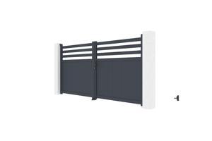 Swing gate 3,4m NEVIS H.160 grey aluminium 4
