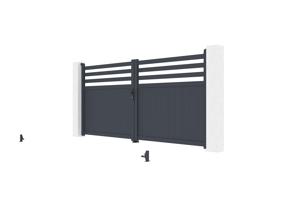 Swing gate 3,4m NEVIS H.160 grey aluminium 9