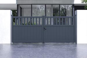 Swing gate 3,4m SANTIS H.140 grey aluminium 2