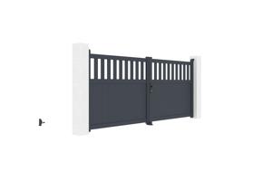 Swing gate 3,4m SANTIS H.140 grey aluminium 3