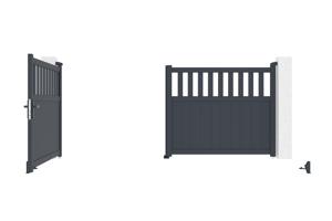 Swing gate 3,4m SANTIS H.140 grey aluminium 10