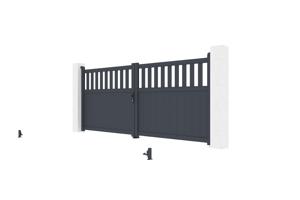 Swing gate 3,4m SANTIS H.140 grey aluminium 9