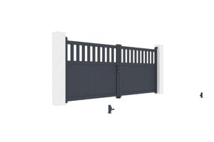 Swing gate 3,4m SANTIS H.140 grey aluminium 8