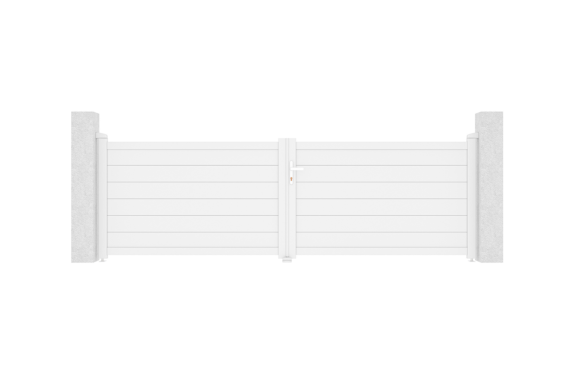 Swing gate 3,5m EIGER H.115 white aluminium 2