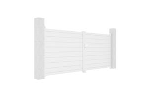 Swing gate 3,5m EIGER H.140 white aluminium 3