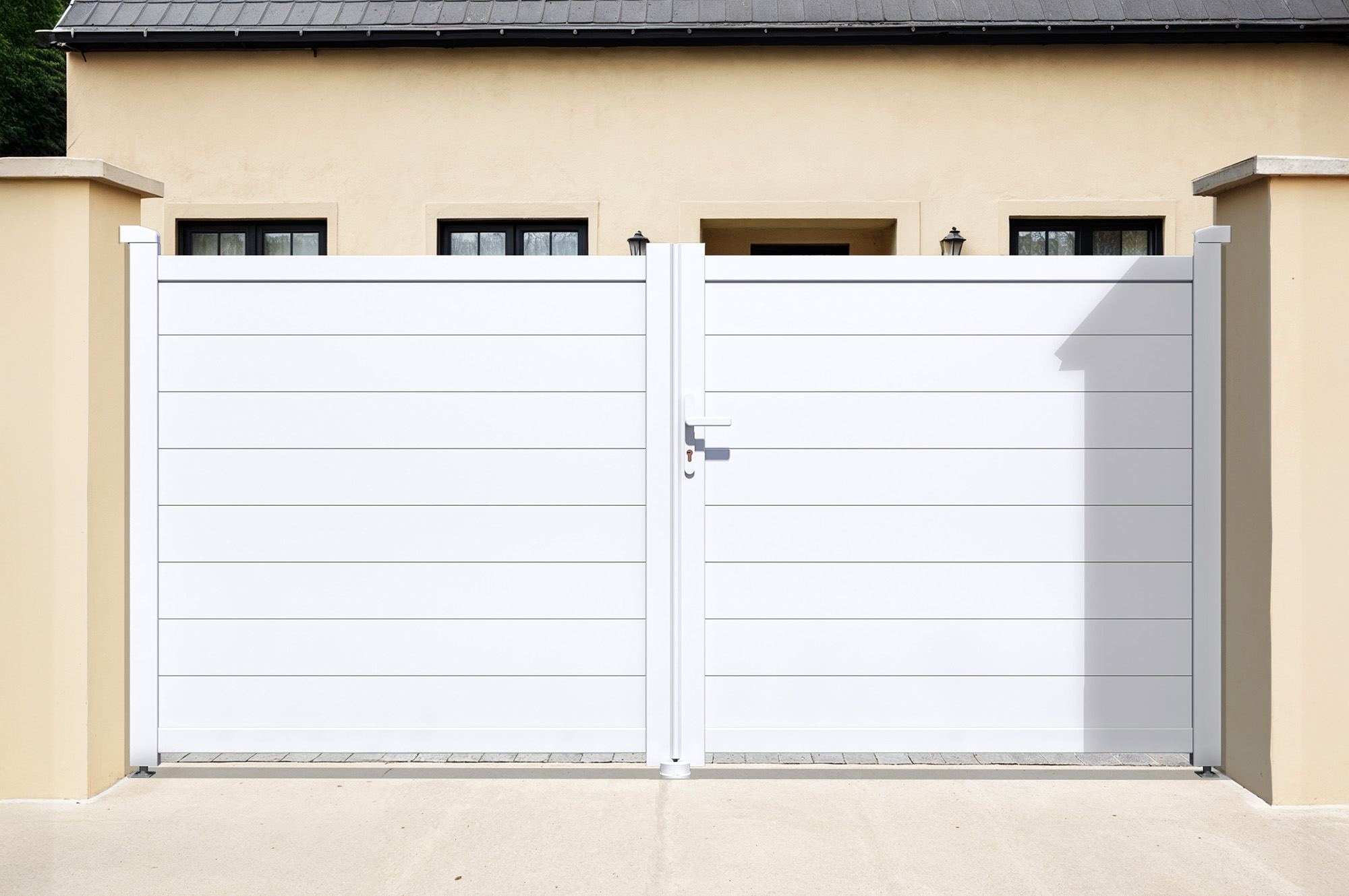 Swing gate 3,5m EIGER H.140 white aluminium 1
