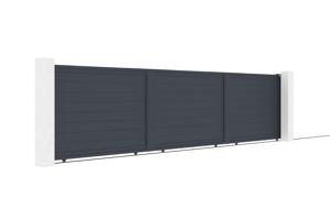 Schiebetor 6m EIGER H.140cm graues Aluminium 3