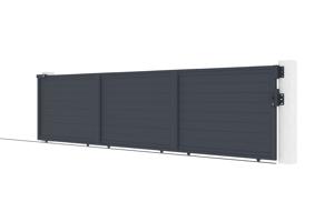 Schiebetor 6m EIGER H.140cm graues Aluminium 9