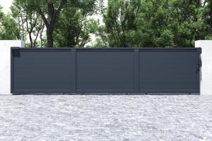 Schiebetor 6m EIGER H.140cm graues Aluminium 6