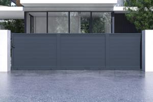 Schiebetor 6m EIGER H.140cm graues Aluminium 2