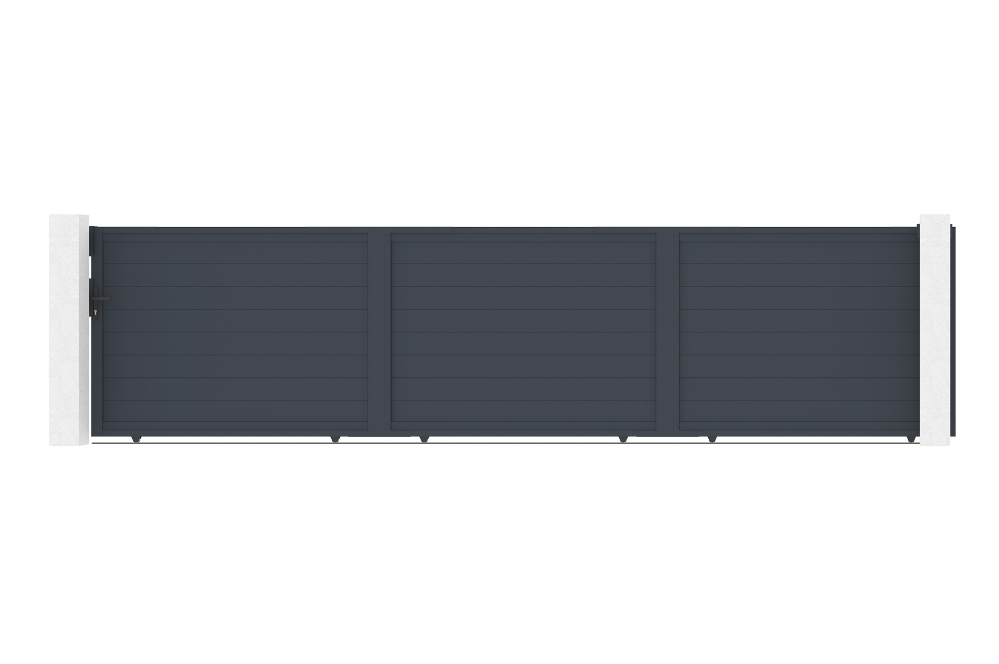 Cancello scorrevole 6m EIGER H.140cm alluminio grigio 1