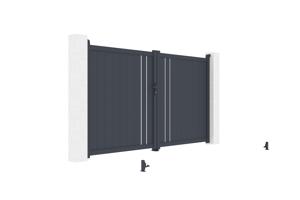Portail battant 3m GIONA H.180cm alu + motorisation BUNKER B500 9