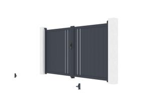 Portail battant 3m GIONA H.180cm alu + motorisation BUNKER B500 8
