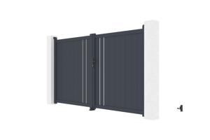 Portail battant 3m GIONA H.180cm alu + motorisation BUNKER B500 4