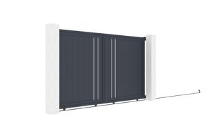Portão de correr 3m GIONA H.180cm alumínio + portão GIONA H180 CINZA 3