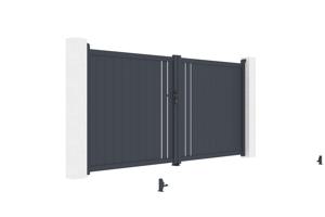 Swing gate 3,5m GIONA H.180 grey aluminium 9